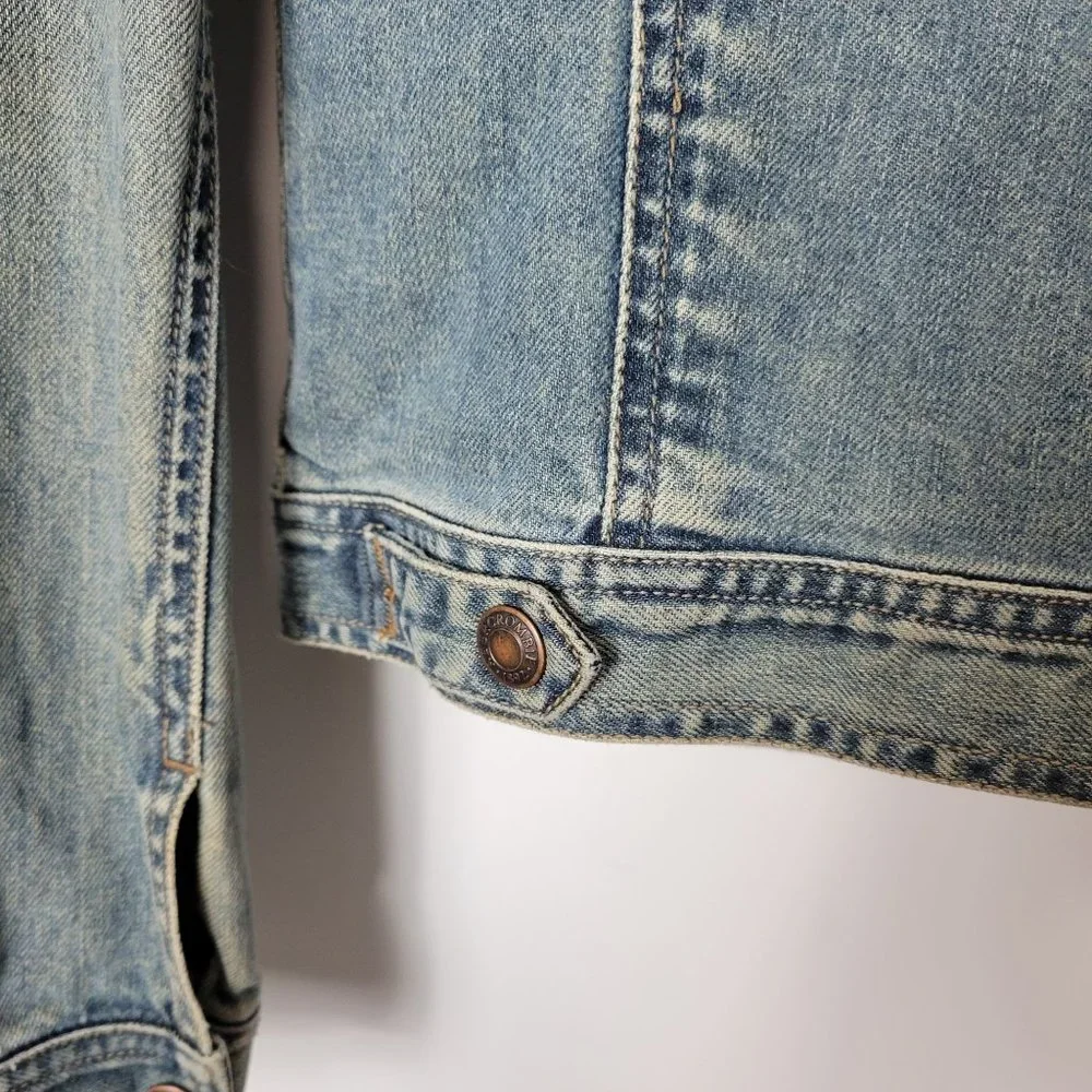 Abercrombie & Fitch Big Girls Size L Snap-Up Denim Jean Jacket Blue